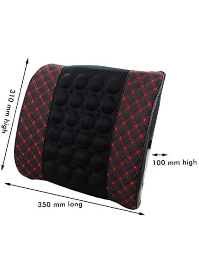 وسادة تدليك كهربائية ودعم لأسفل الظهر من الميموري فوم - مسند ظهر مريح للسيارة وكرسي المكتب والكنبة - وسادة مساج اهتزازية لتقويم العظام وتخفيف الإجهاد - Image 3